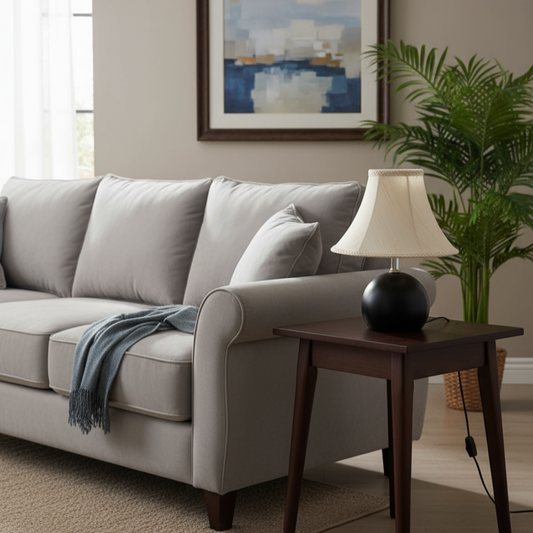 Modern Minimalist Orb Table Lamp with Pleated Fabric Shade