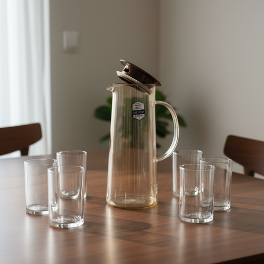 Glass Jug with Lid & Easy-Pour Handle (1.5L)