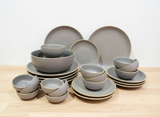 Elan 26-Piece Ceramic Dinnerware Set – Modern Matte Finish