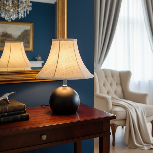 Modern Minimalist Orb Table Lamp with Pleated Fabric Shade