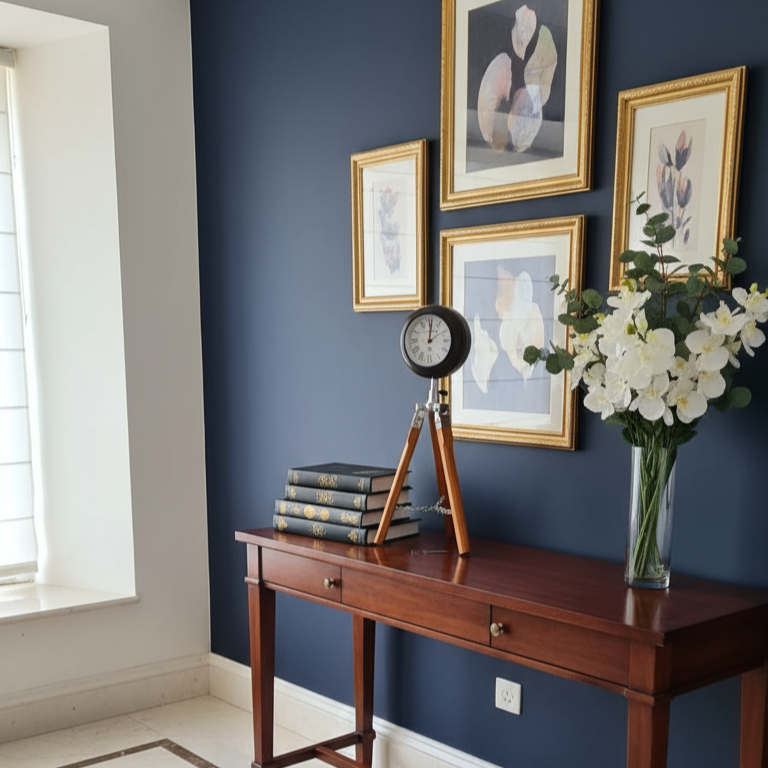 Nautical Tripod Table Clock | Vintage Brass & Wood Desk Watch
