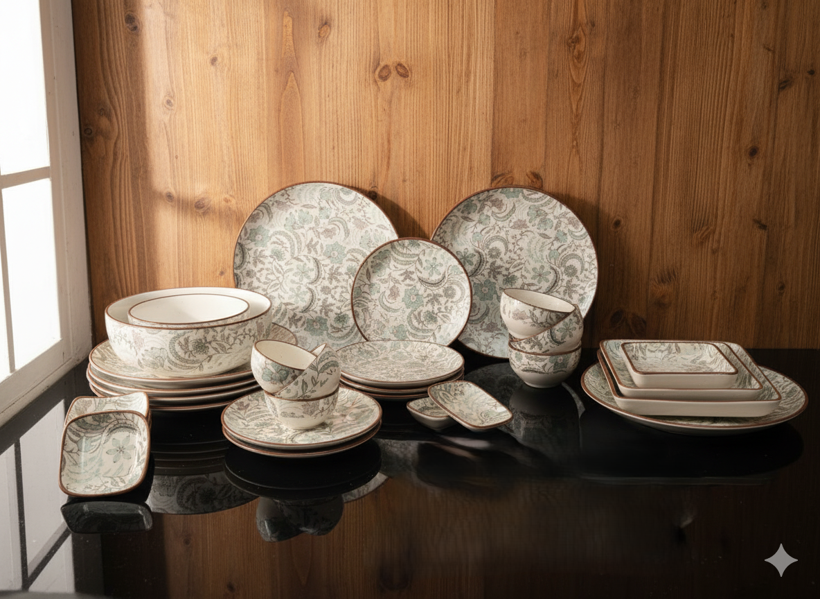 Verona Ceramic Dinner Set – 35 Pieces