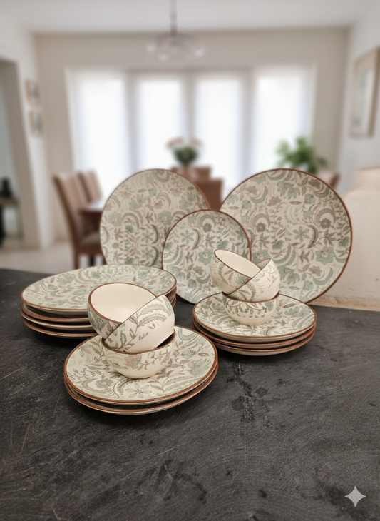 Handcrafted Verona Ceramic Dinner Set – 18 Pieces