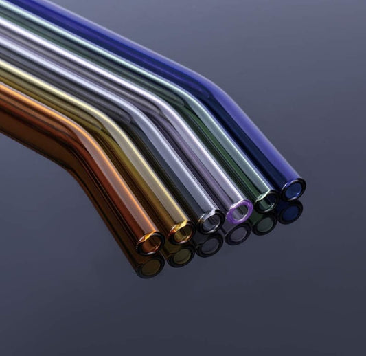 Borosilicate Glass Straw Set Of 6 with Cleaning Brush