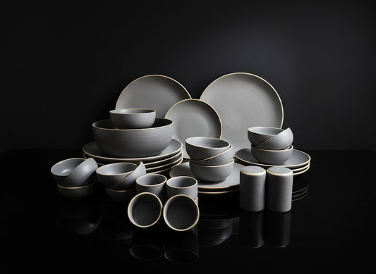 Premium Elan Collection 47-Piece Ceramic Dinnerware Set – Timeless Elegance for Every Occasion