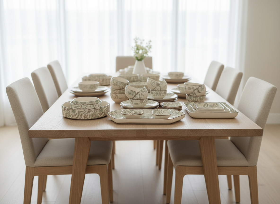 Handcrafted Verona Ceramic Dinner Set – 40 Pieces